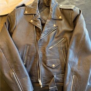 Men’s Black Leather Biker Jacket